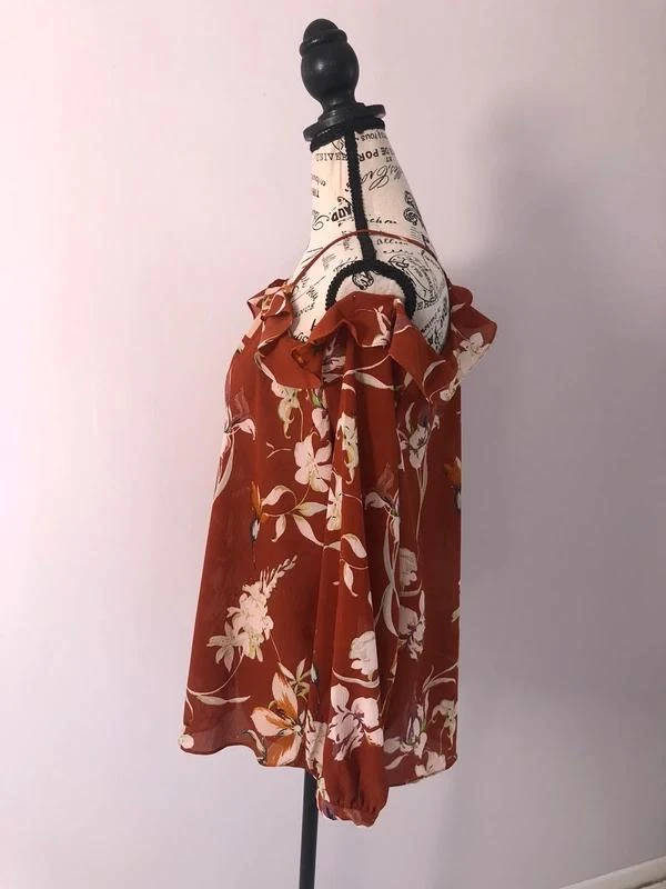 Bohemien schoudervrije blouse met bloemenpatroon Mango – Maat S (36) – photo 4